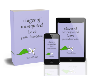3D book model of stages of unrequited Love poetry collection